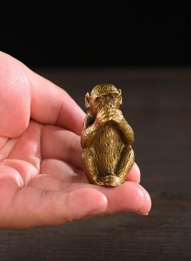 BRABUD Brass Statue Three Monkeys See No Speak No Hear No Evil Home Office Desk Decor Gift TQZDBS003 - Image 3
